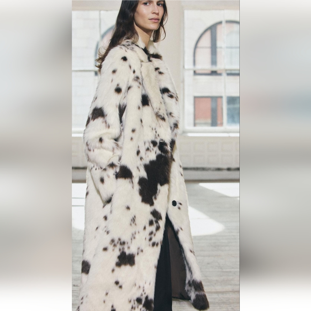 BNWT! Zara faux fur animal print coat - Picture 9 of 16